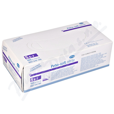Levně Rukavice vyš.Peha-Soft NITRILE b.pudru nes.S 100ks