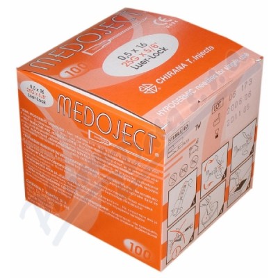 Levně Inj.jehla 0.50x16 oranžová Chirana 100ks jednoráz.