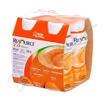 Levně Resource 2.0kcal Fibre Meruňkový por.sol.4x200ml