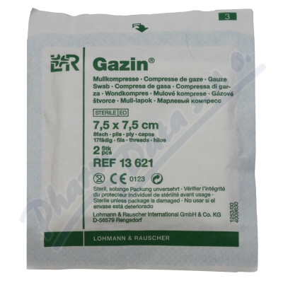 Levně Gáza hydrofil.skl.kompr.ster.Gazin 7.5x7.5cm/100ks