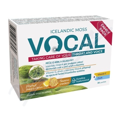 Levně Vocal HA Pastilky s příchutí medu a citronu 36ks