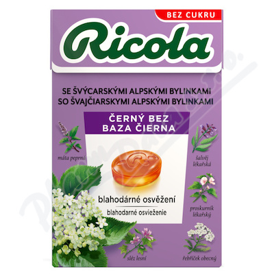Levně RICOLA Černý bez bez cukru 40g