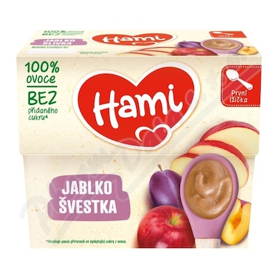 Levně Hami 100% ov. jablko a švestka 4x100g 4M