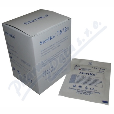 Levně Gáza kompr.ster.Steriko 8 vrstev 7.5x7.5cm 25x2ks