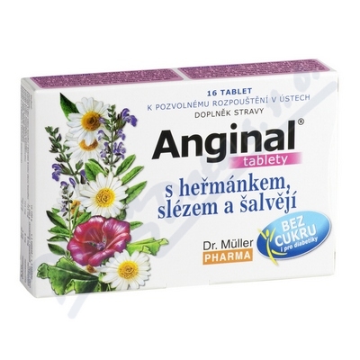 Levně Anginal s heřmánkem+slézem tbl.16 Dr.Müller