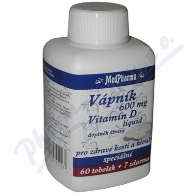 Levně MedPharma Vápník 600mg+vit.D-liquid tob.67
