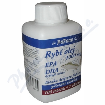 Levně MedPharma Rybí olej 1000mg+EPA+DHA tob.107