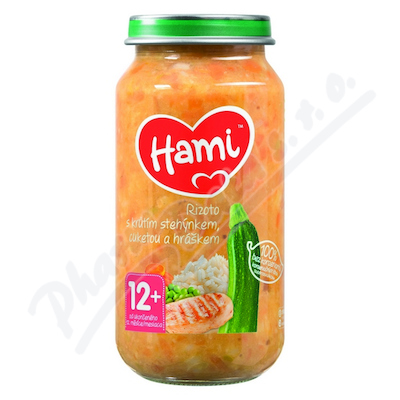 Levně Hami příkrm rizoto s krůtím cuketou a hráš.250g12M