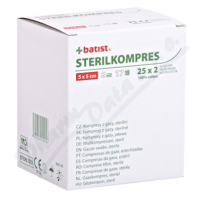 Levně Gázový kompres STERILKOMPRES 5x5 25x2ks
