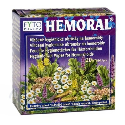 Levně Hemoral vlhčené hyg. ubrousky na hemoroidy 20ks