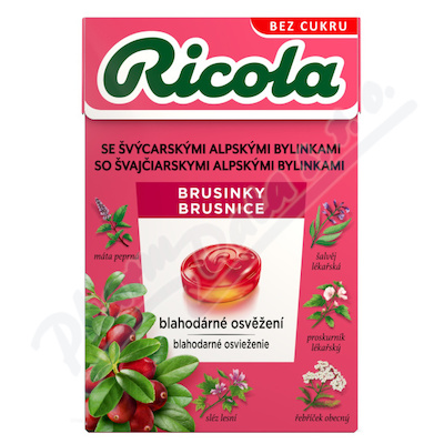 Levně RICOLA Brusinky bez cukru 40g