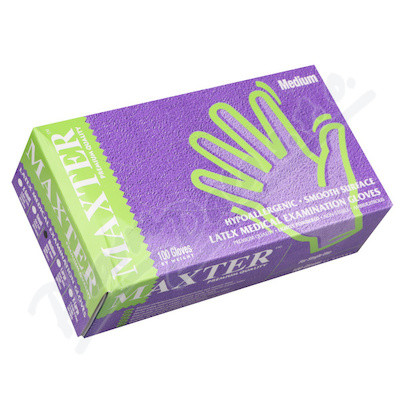 Levně Rukavice latexové MAXTER pudrové vel.M 100ks