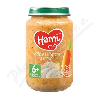 Levně Hami příkrm rýže s kuřetem a mrkví 200g 6M