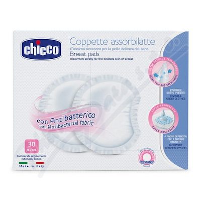 Levně CHICCO Tampony do podprsenky antibakteriální 30ks