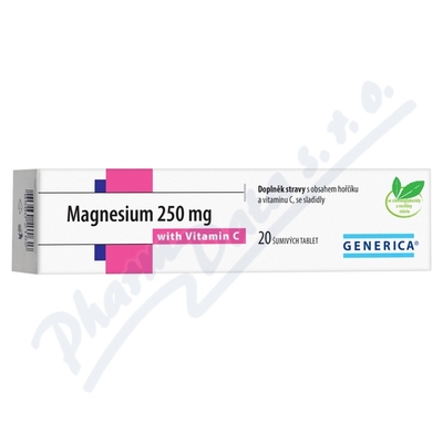 Levně Magnesium 250mg tbl.eff.20 s vitam.C Generica