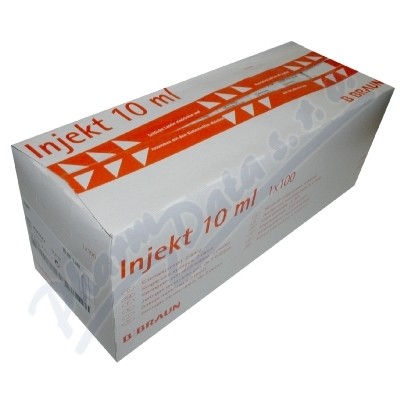 Levně Stříkačka INJEKT 2-dílná 10ml LE oranž.ster.100ks