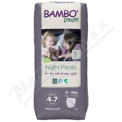 Levně Bambo Dreamy Night Pants 4-7let Girl 15-35kg 10ks
