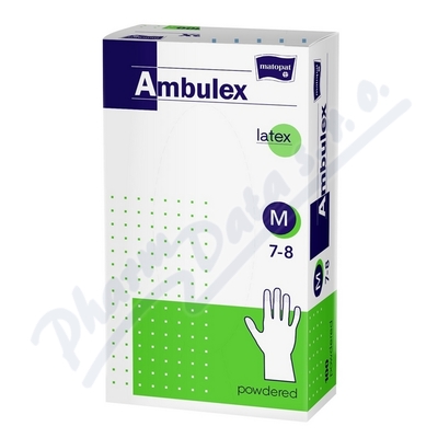 Levně Ambulex rukavice latexové jemně pudrované M 100ks
