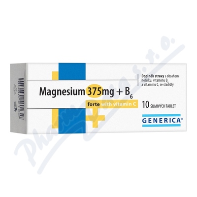 Levně Magnesium 375mg+B6 forte Generica+Vit.C eff.tbl.10