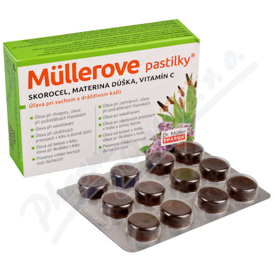 Levně Müllerovy pastilky s jitrocelem a mateříd.24ks ZP