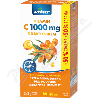 Levně Vitar Vitamin C 1000mg+rakytník tbl.120