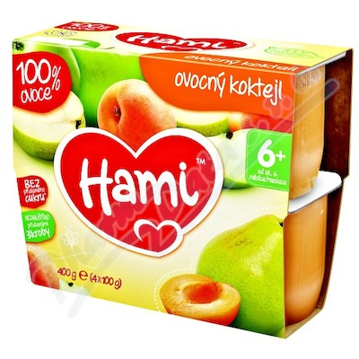Levně Hami 100% ov. ovocný koktejl 4x100g 6M