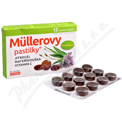 Levně Müllerovy pastilky s jitrocelem+mateříd.12ks CZ/SK