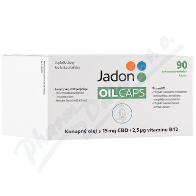 Levně Jadon OIL CAPS konop.olej 15mg CBD+vit.B12 cps.90