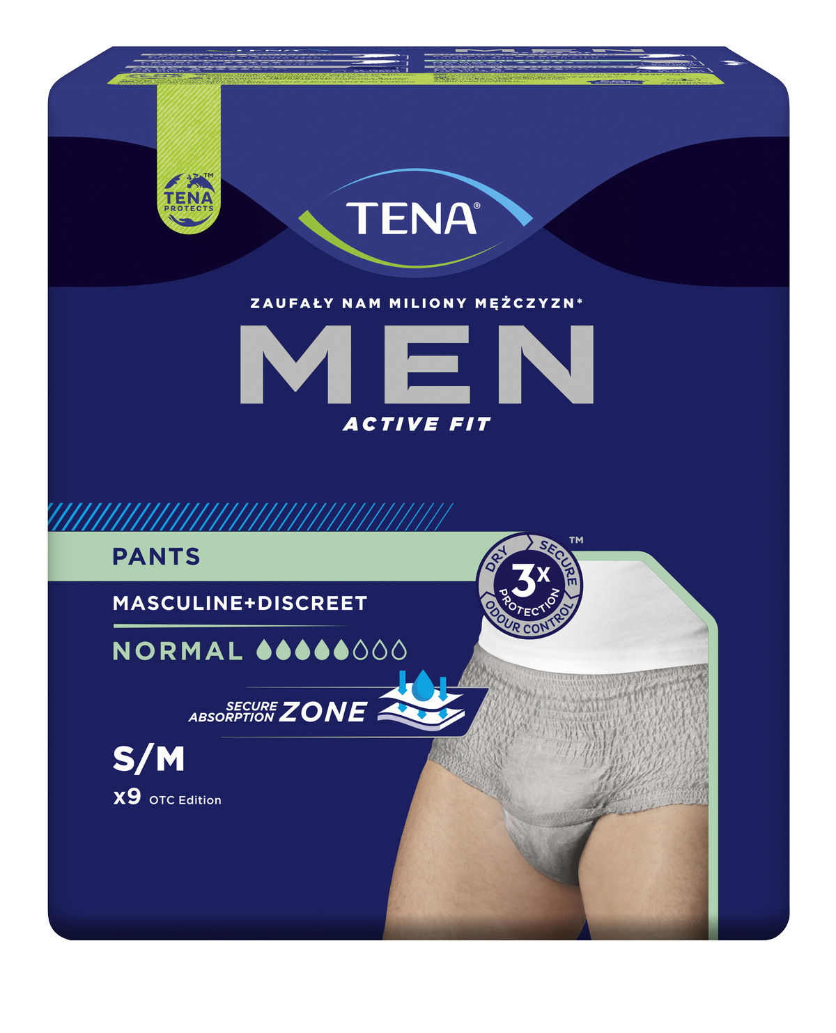 Levně TENA Men Pants Normal Grey S/M ink.kalh.9ks 772703