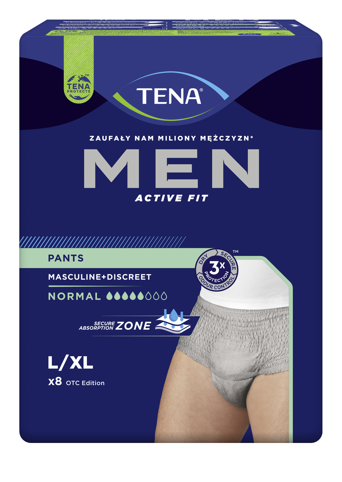 Levně TENA Men Pants Normal Grey L/XL ink.kalh.8ks772803