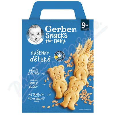 Levně Gerber Snacks dětské sušenky 180g 9M