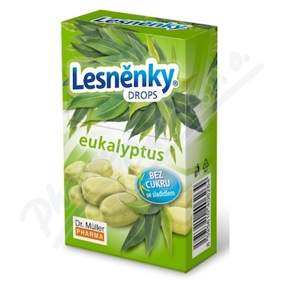 Levně Lesněnky drops eukalyptus bez cukru 38g Dr.Müller