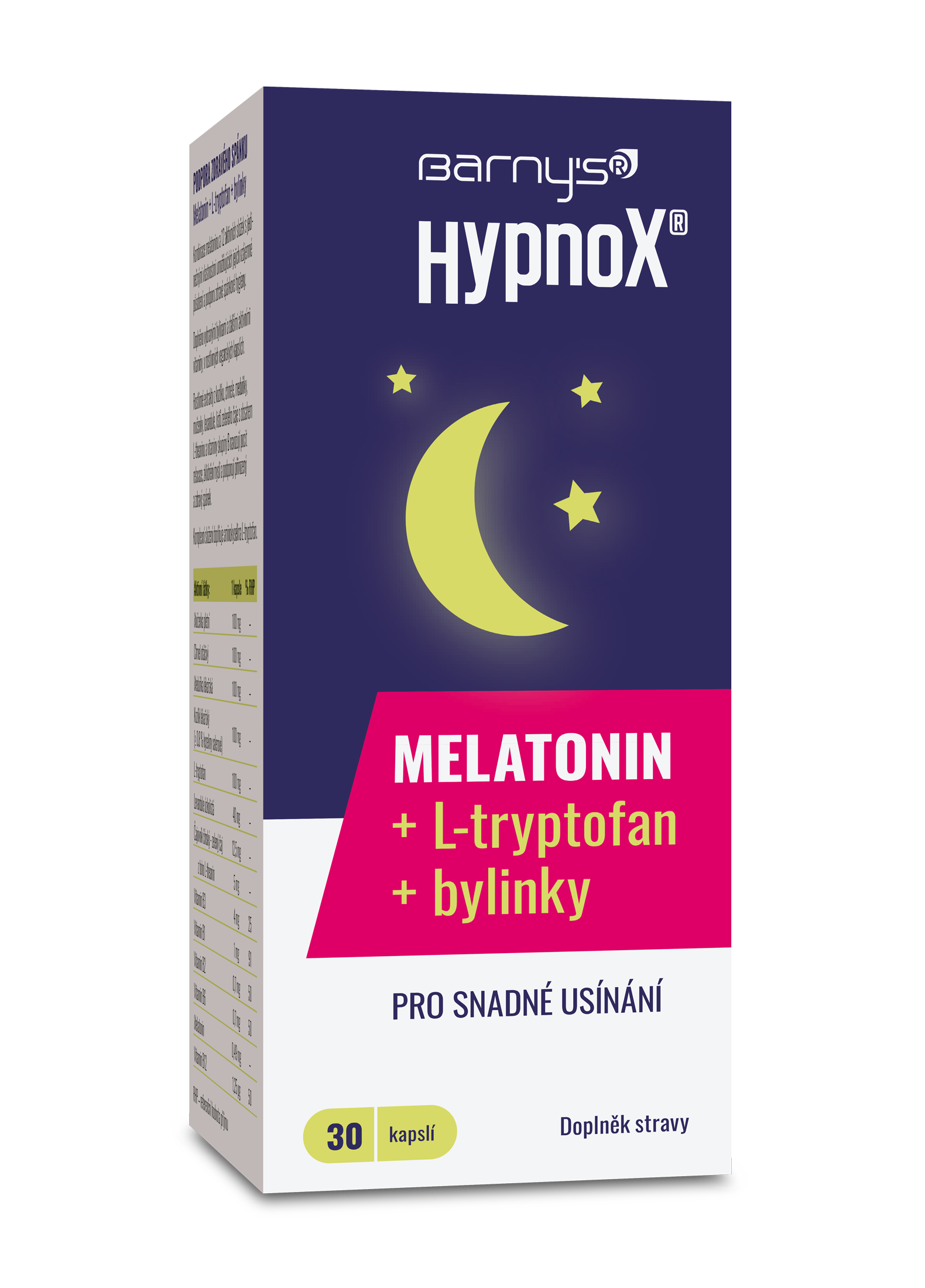 Levně Barnys HypnoX MELATONIN+L-tryptofan cps.30
