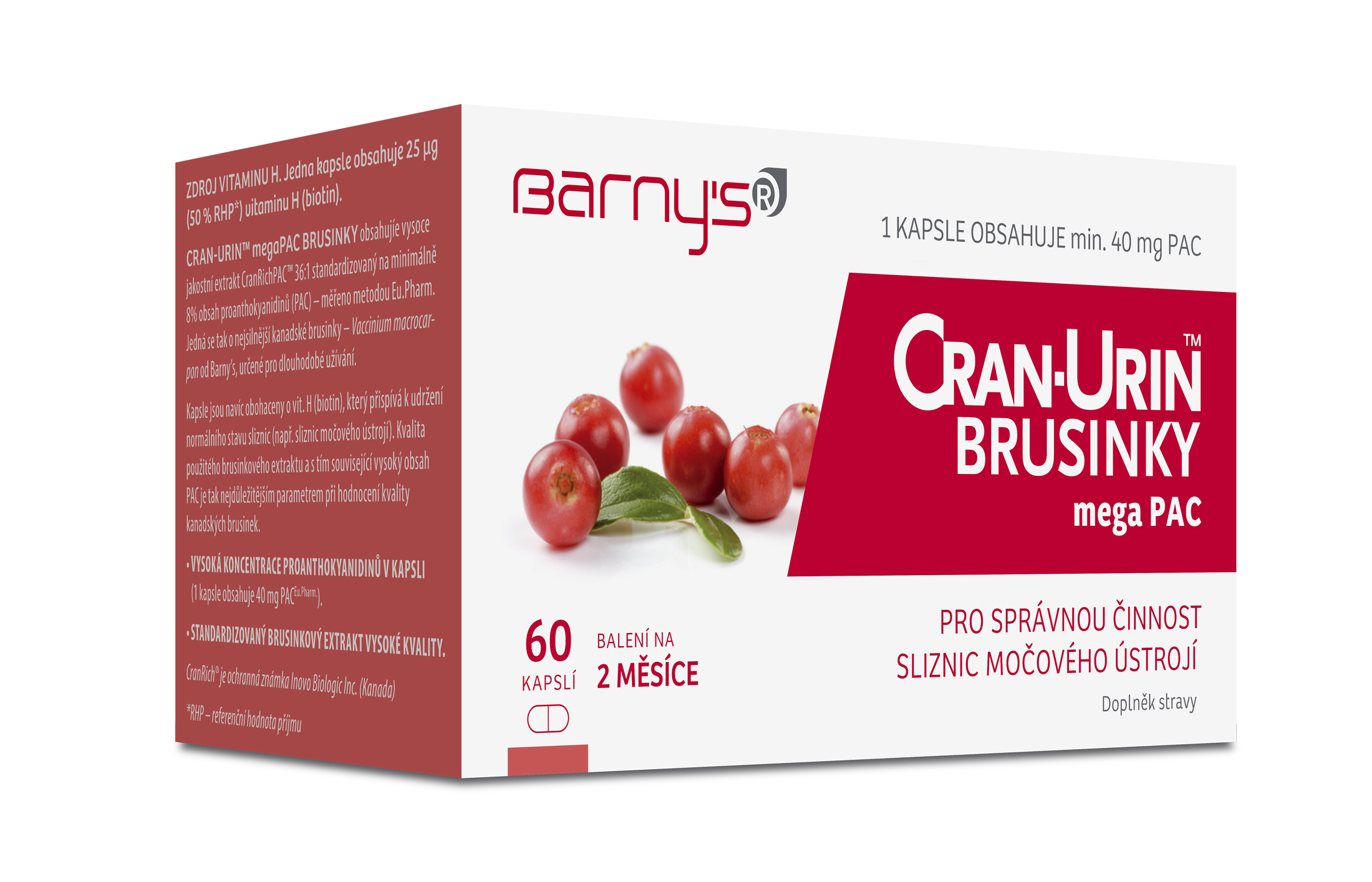 Levně Barnys Cran-Urin megaPAC brusinky cps.60