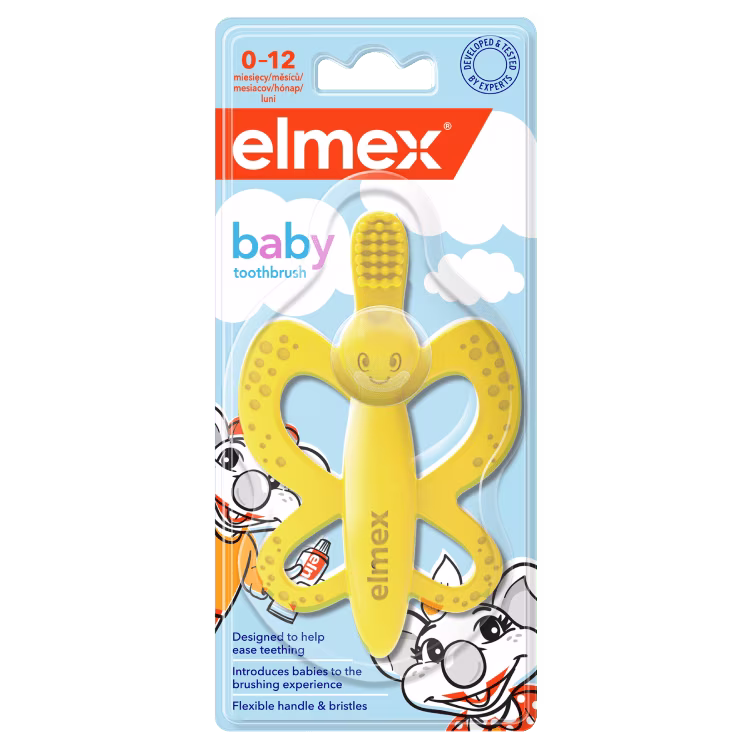 Levně Elmex zubní kartáček/kousátko BABY 0-12 měsíců