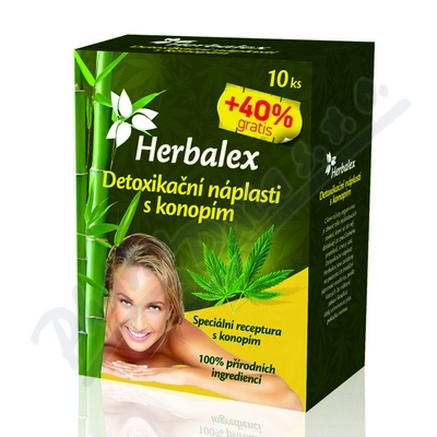 Levně Herbalex detoxik.náplast s konopím 10ks+40%gratis