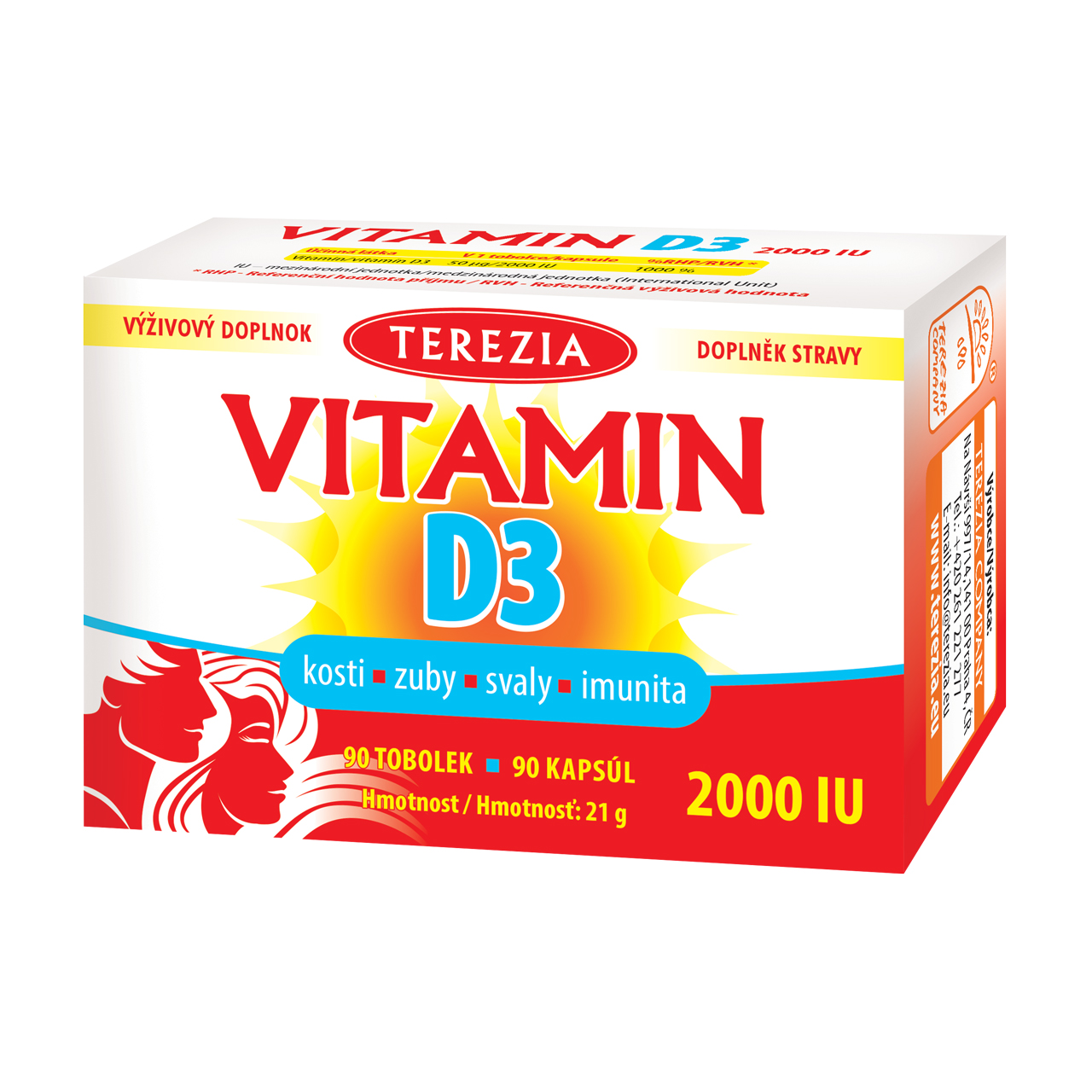 Levně TEREZIA Vitamín D3 2000 IU tob.90