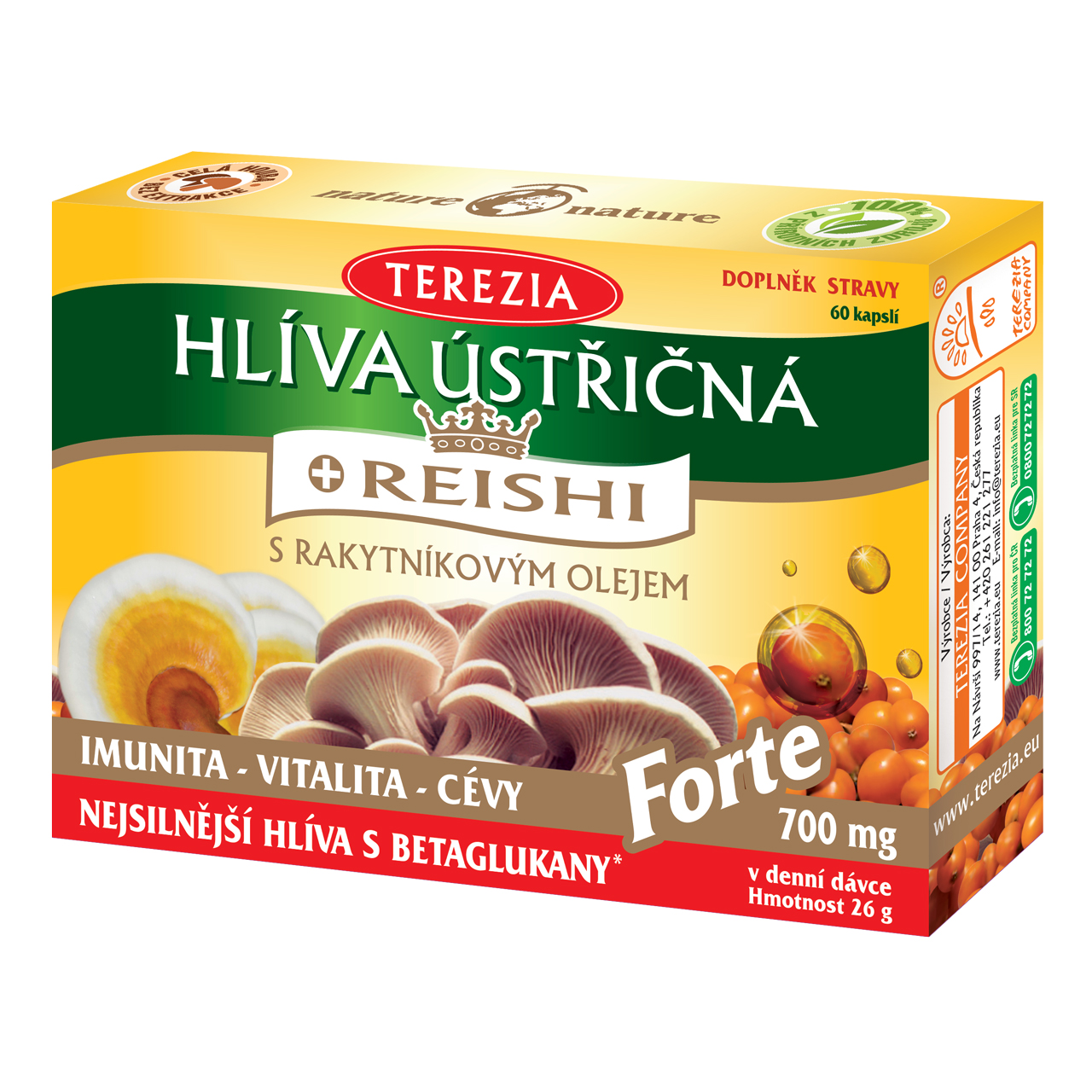 Levně TEREZIA Hlíva ústřičná+REISHI Forte cps.60