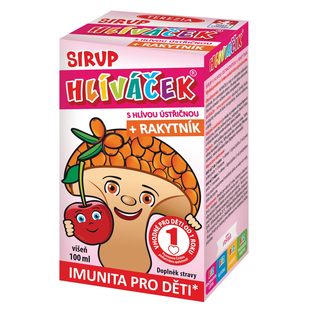 Levně HLÍVÁČEK sirup s hlívou a rakytníkem VIŠEŇ 100ml