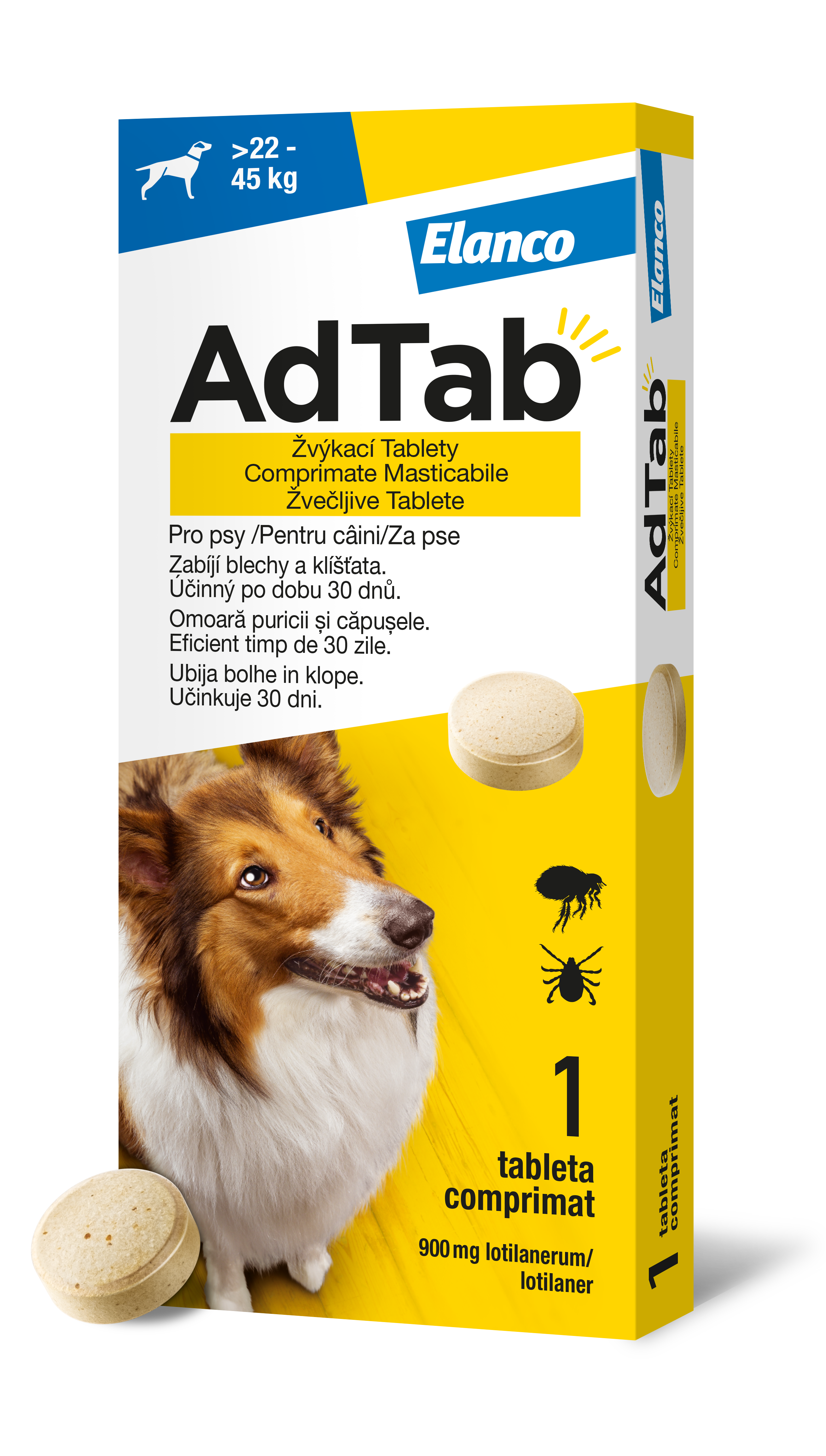 Levně AdTab 900 mg žvýkací tablety pro psy o hmotnosti > 22–45 kg