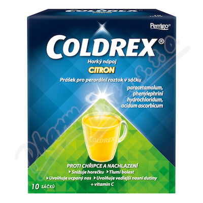 Levně Coldrex Horký náp.Citron 750mg/10mg/60mg sol.10 II