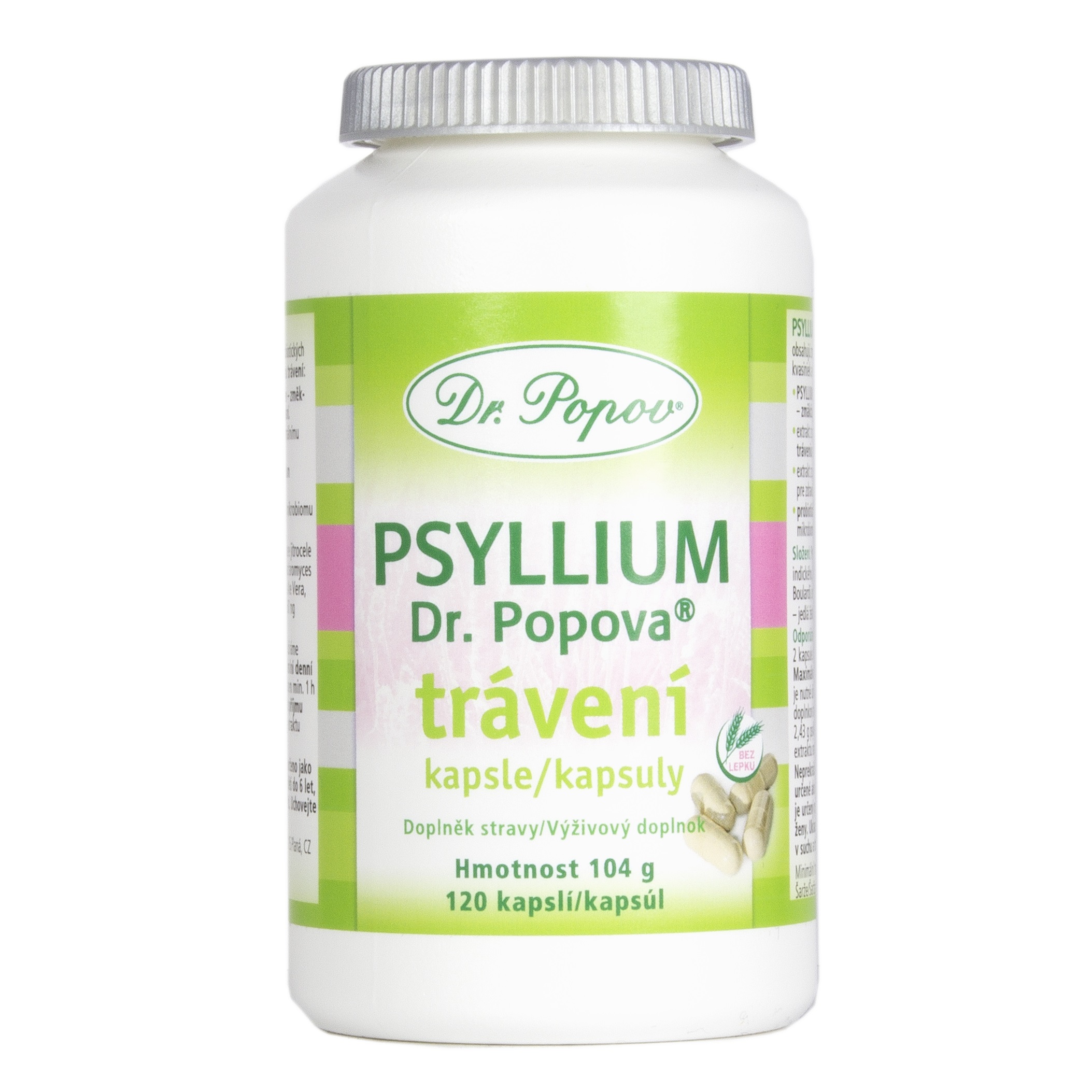 Levně Dr.Popov Psyllium Trávení 120 kapslí
