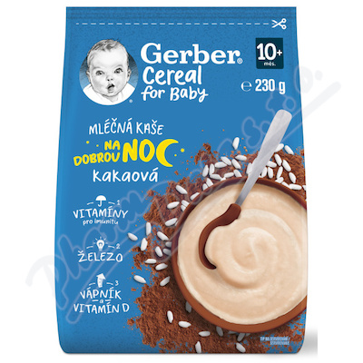 Levně Gerber Cereal Ml.kaše na dobrou noc kakao 230g 10M