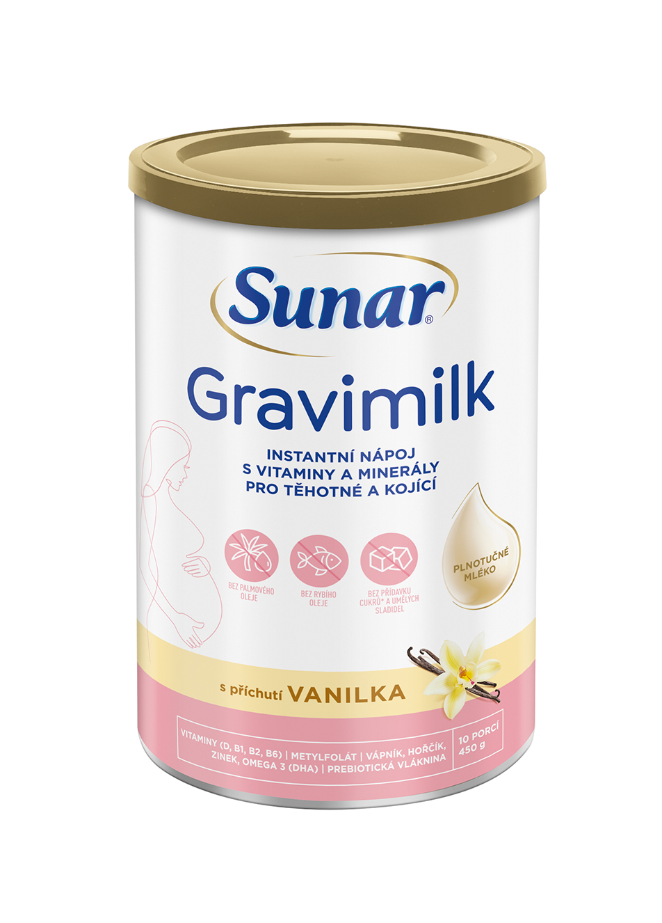 Levně Sunar Gravimilk s příchutí vanilka 450g