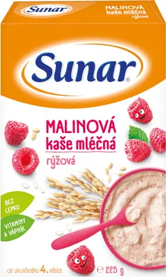 Levně Sunar mléčná kaše malinová 225g