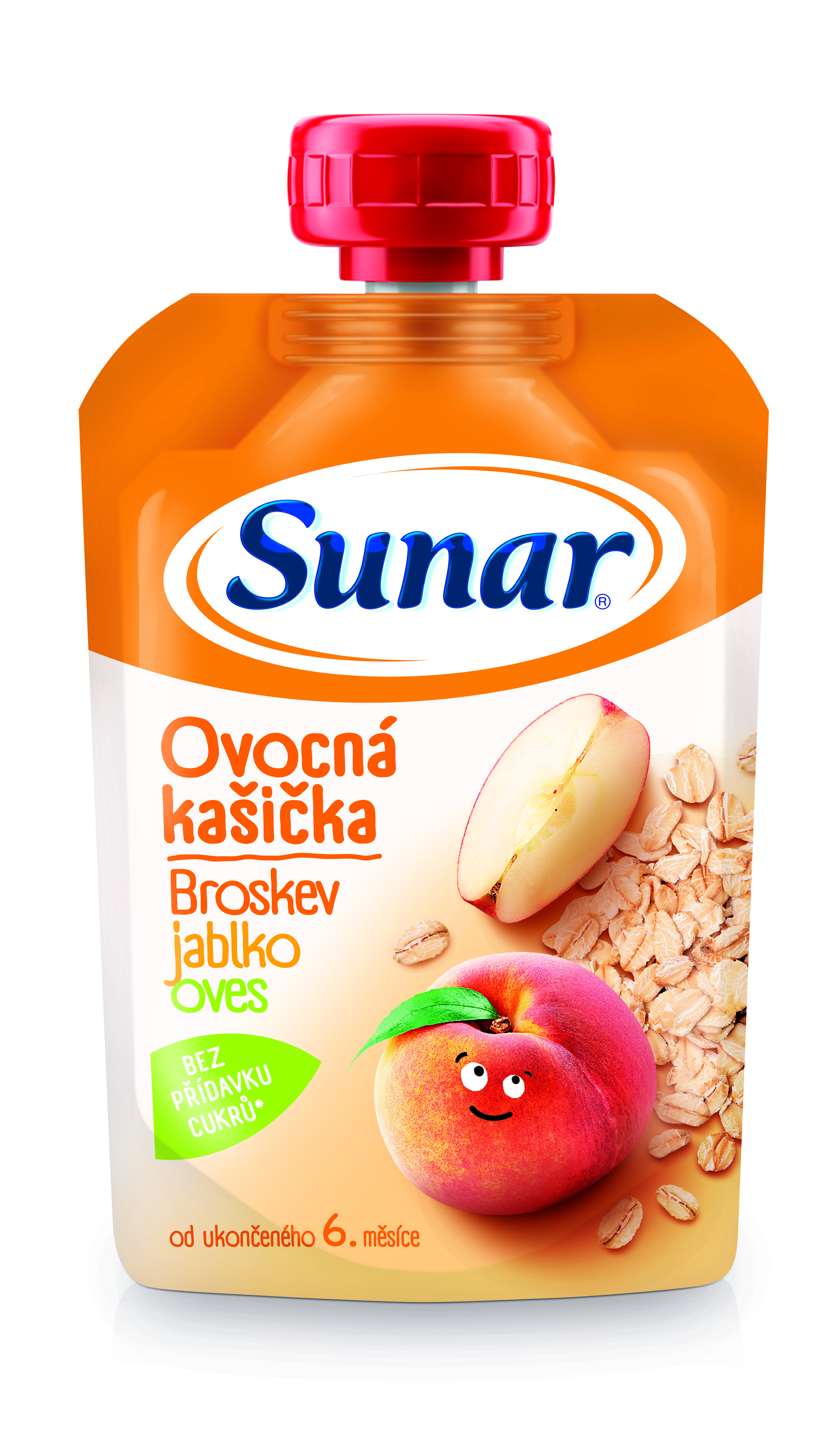 Levně Sunar Ovocná kašička broskev jablko ovesné vločky 120g