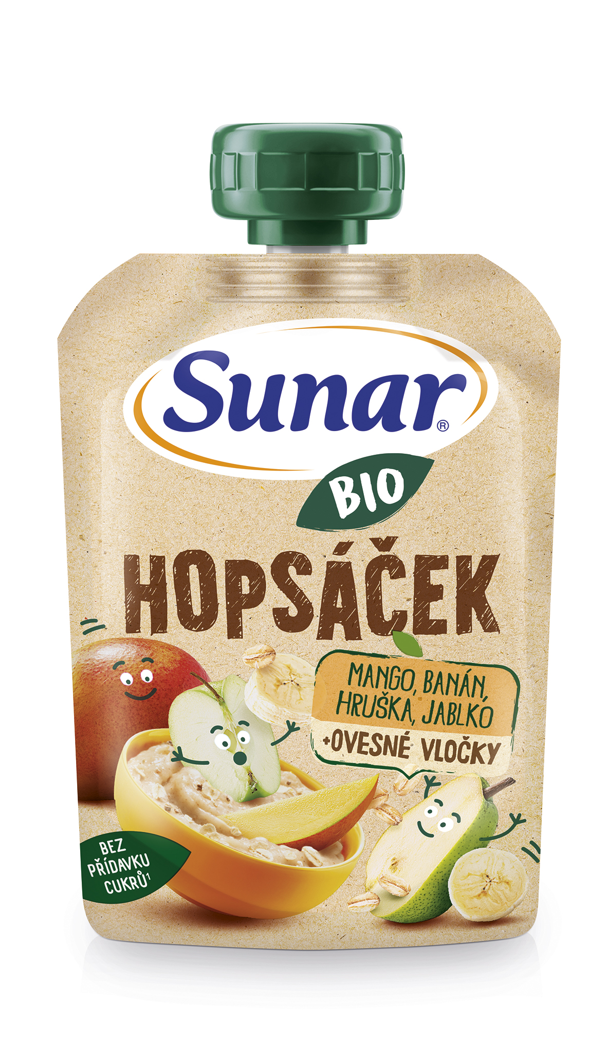 Levně Sunar BIO Hopsáček mango/ban/hruš/jablko/oves 100g