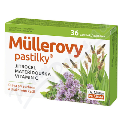 Levně Müllerovy pastilky s jitrocelem a mateříd.36ks ZP