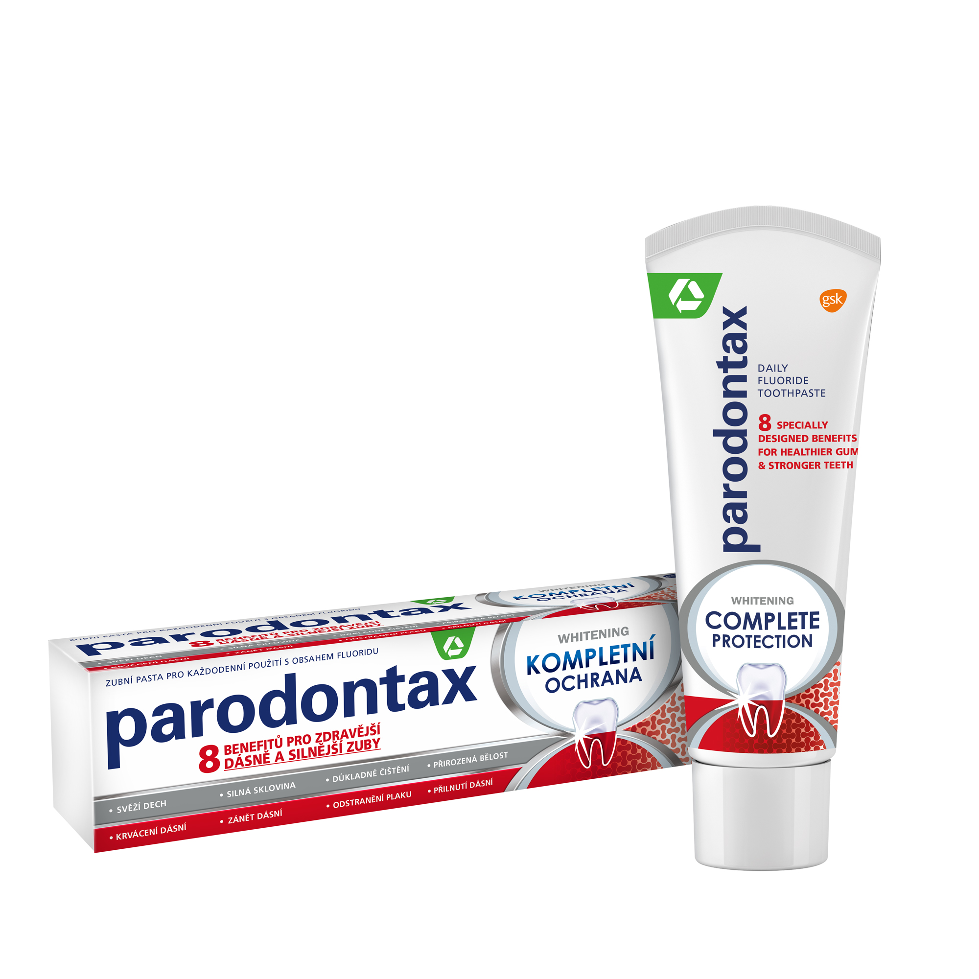 Levně Parodontax Kompletní ochrana Whitening zubní pasta s 8 benefity proti krvácení dásní 75ml