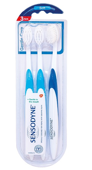 Levně Sensodyne Gentle Care Soft zubní kartáček pro citlivé zuby, triopack